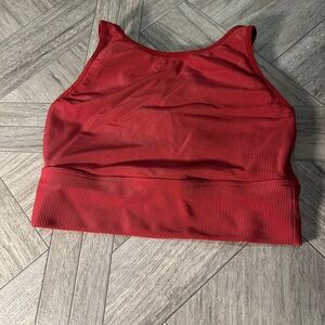 CALIA by Carrie Underwood Burgundy Ribbed Crop Top